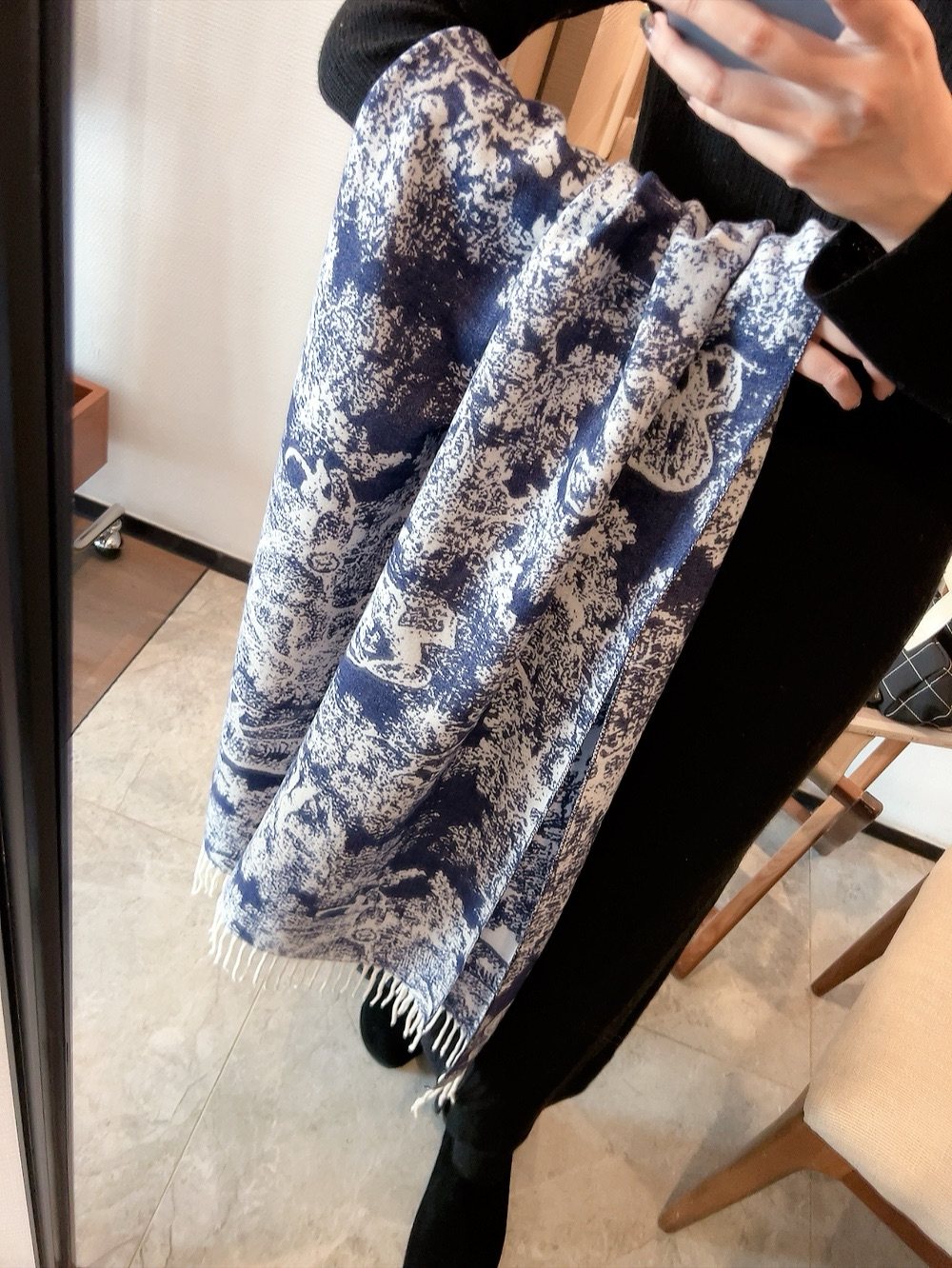 Dior Animal Toile Fringed Scarf — detail