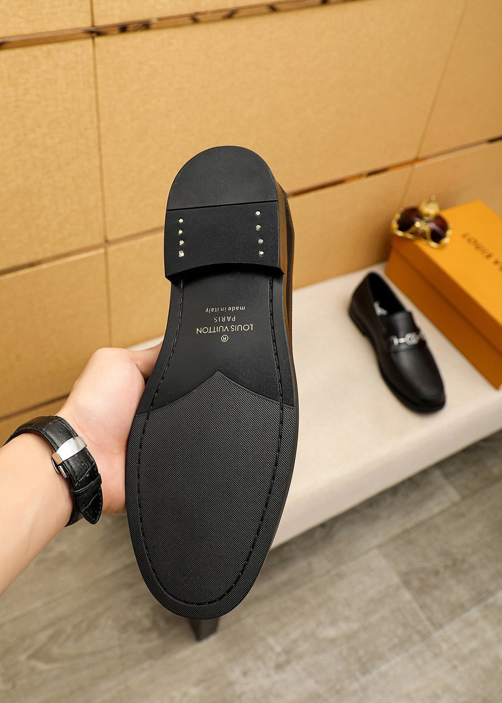 Louis Vuitton Black Hardware Loafers — detail