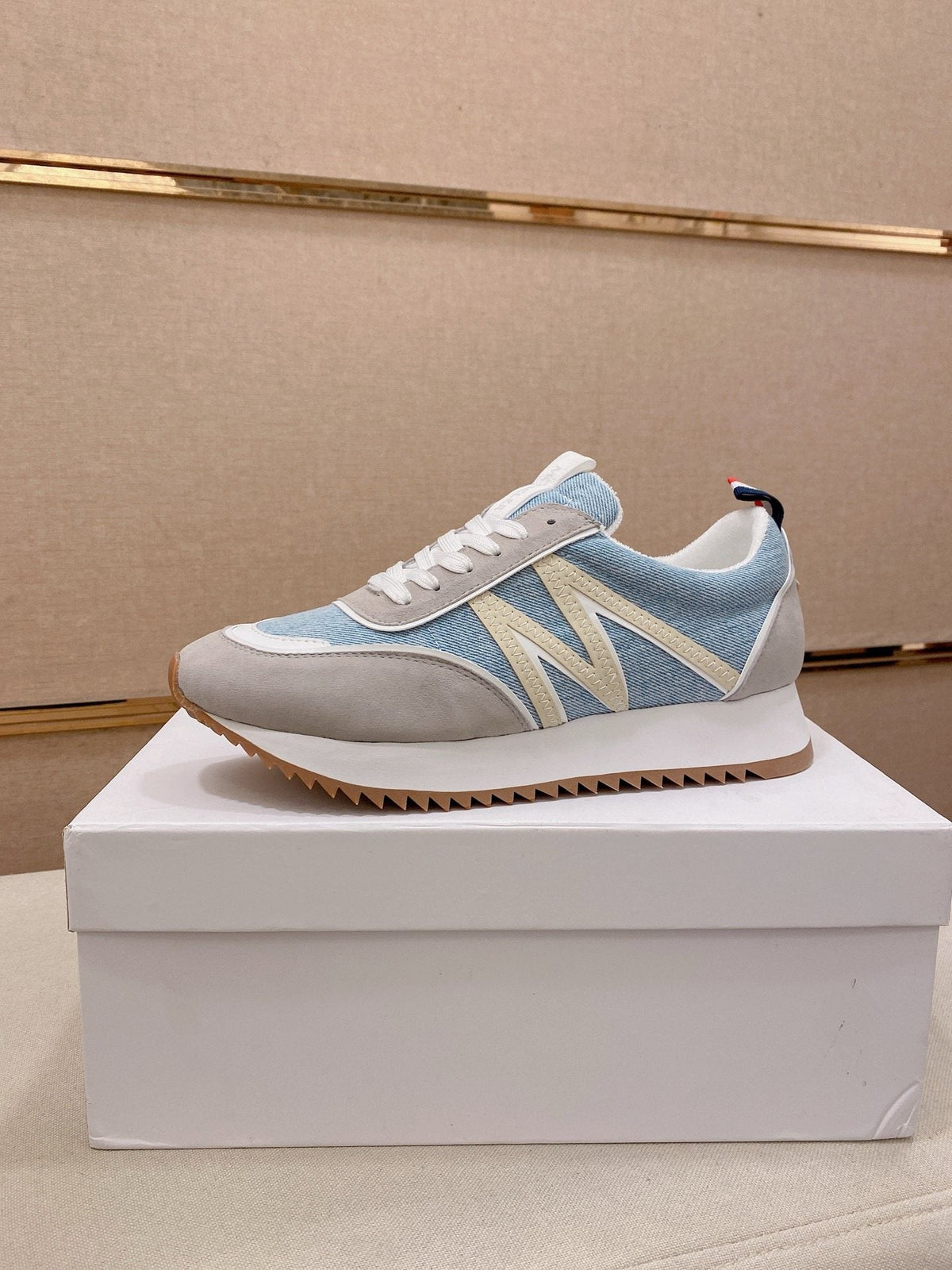 Light Blue and Gray Low-Top Sneakers — hero