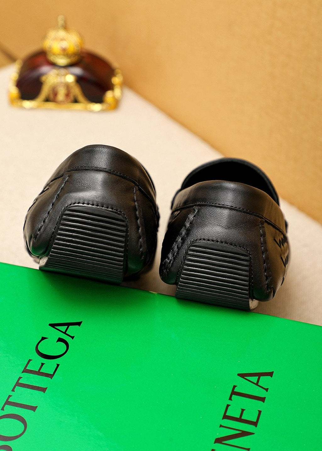 Bottega Veneta Black Tassel Woven Loafers — back