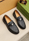 Gucci Black and Gray Metal Bit Loafers — hero