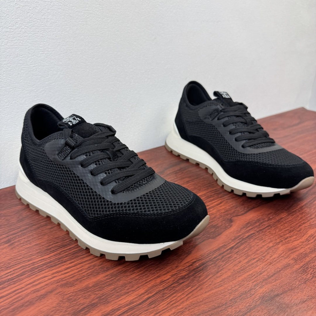 Brunello Cucinelli Mesh and Suede Sneakers — front