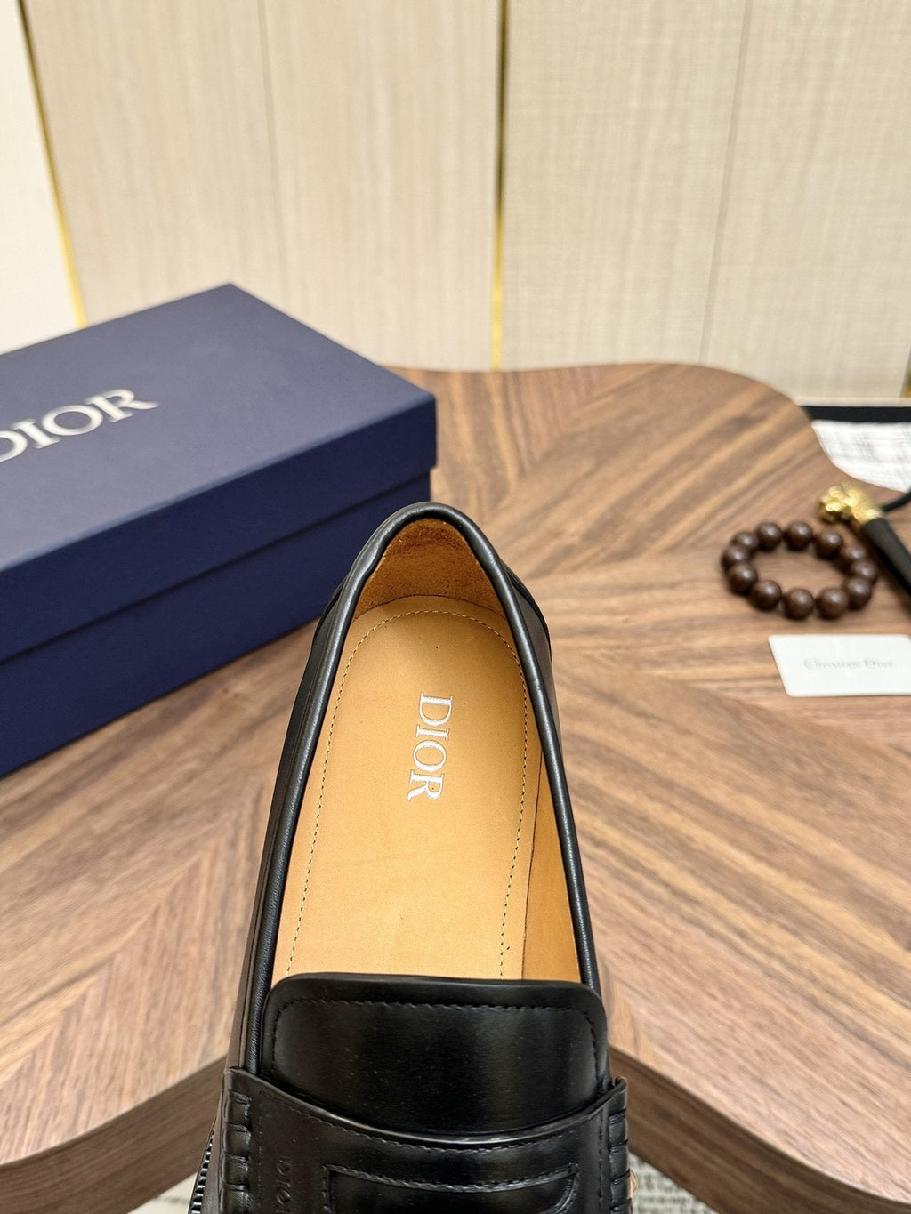 Dior Leather Penny Loafers — detail