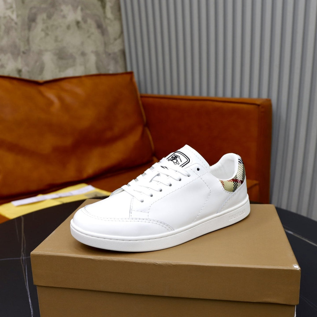 Burberry Check-Heel Low-Top Sneakers — side