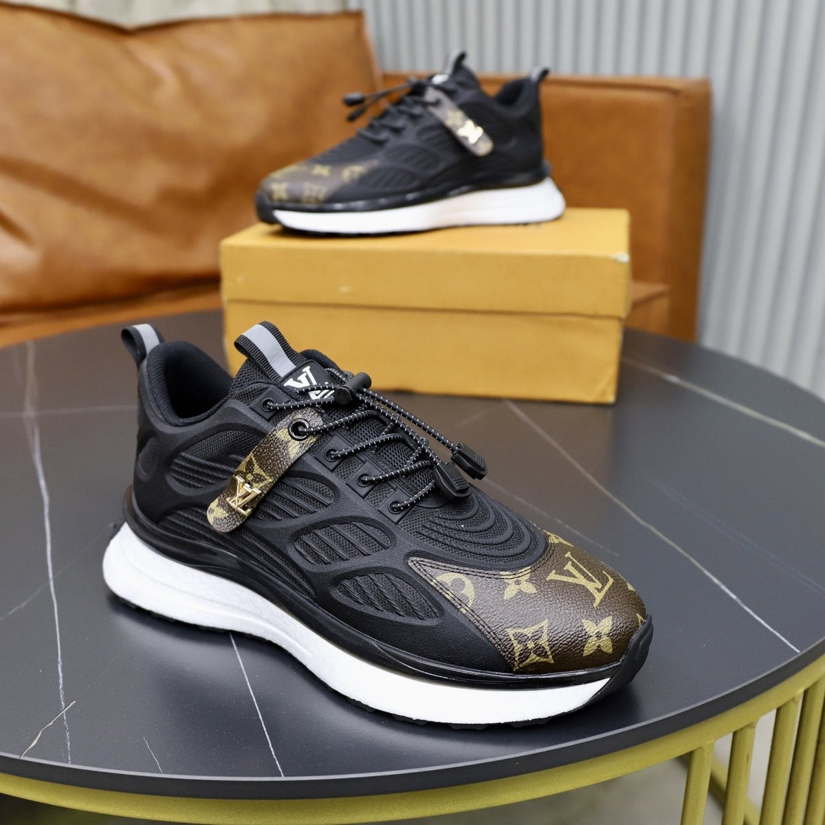 Louis Vuitton Men's Monogram Panel Sneakers — side