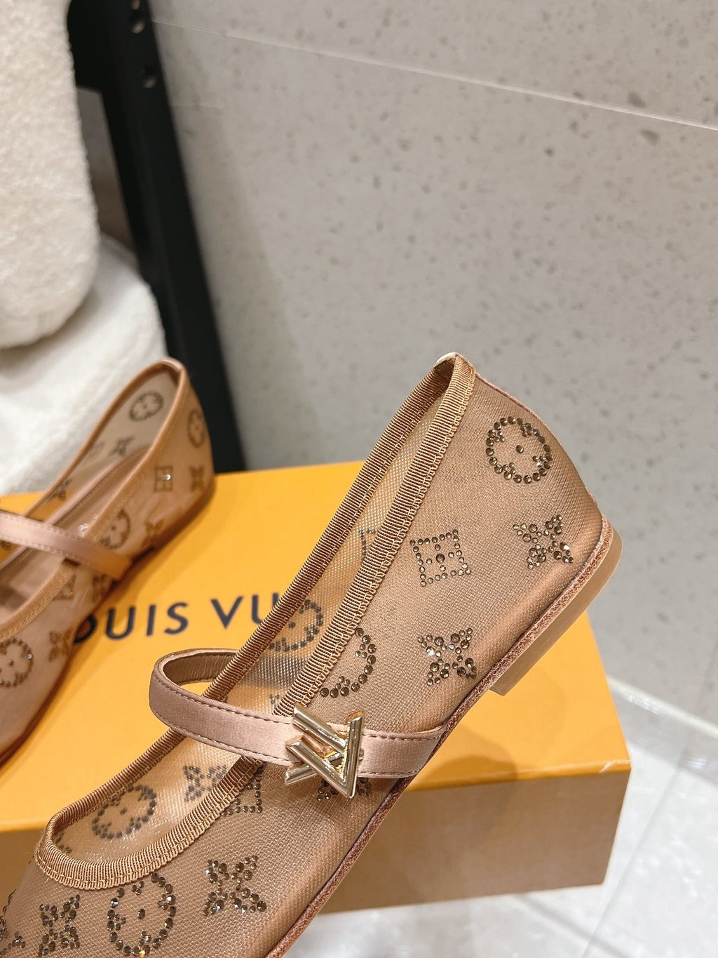 Louis Vuitton Patterned Double-Strap Mary Jane Flats — detail