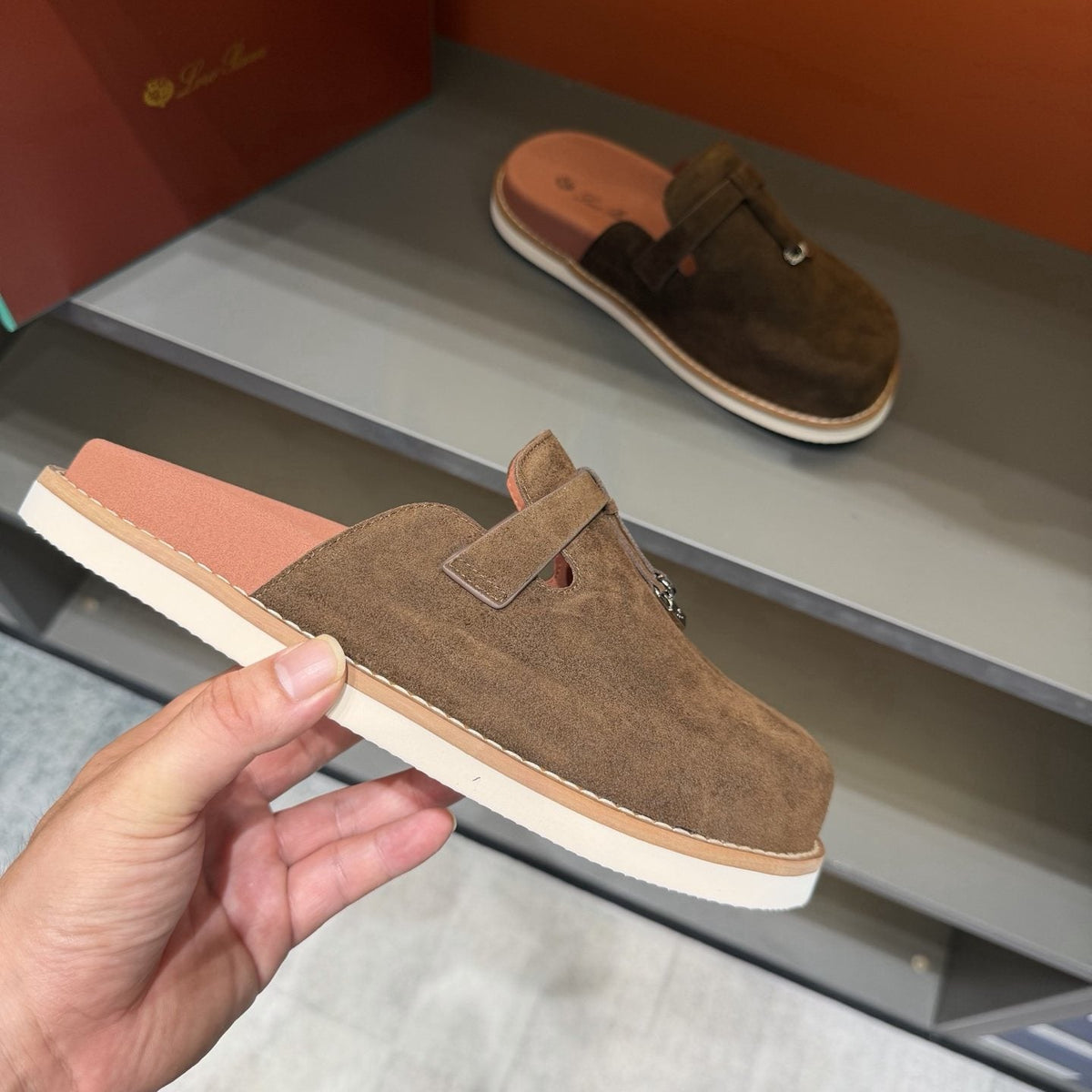 Backless Loafer Mules with Metal Ornament — side