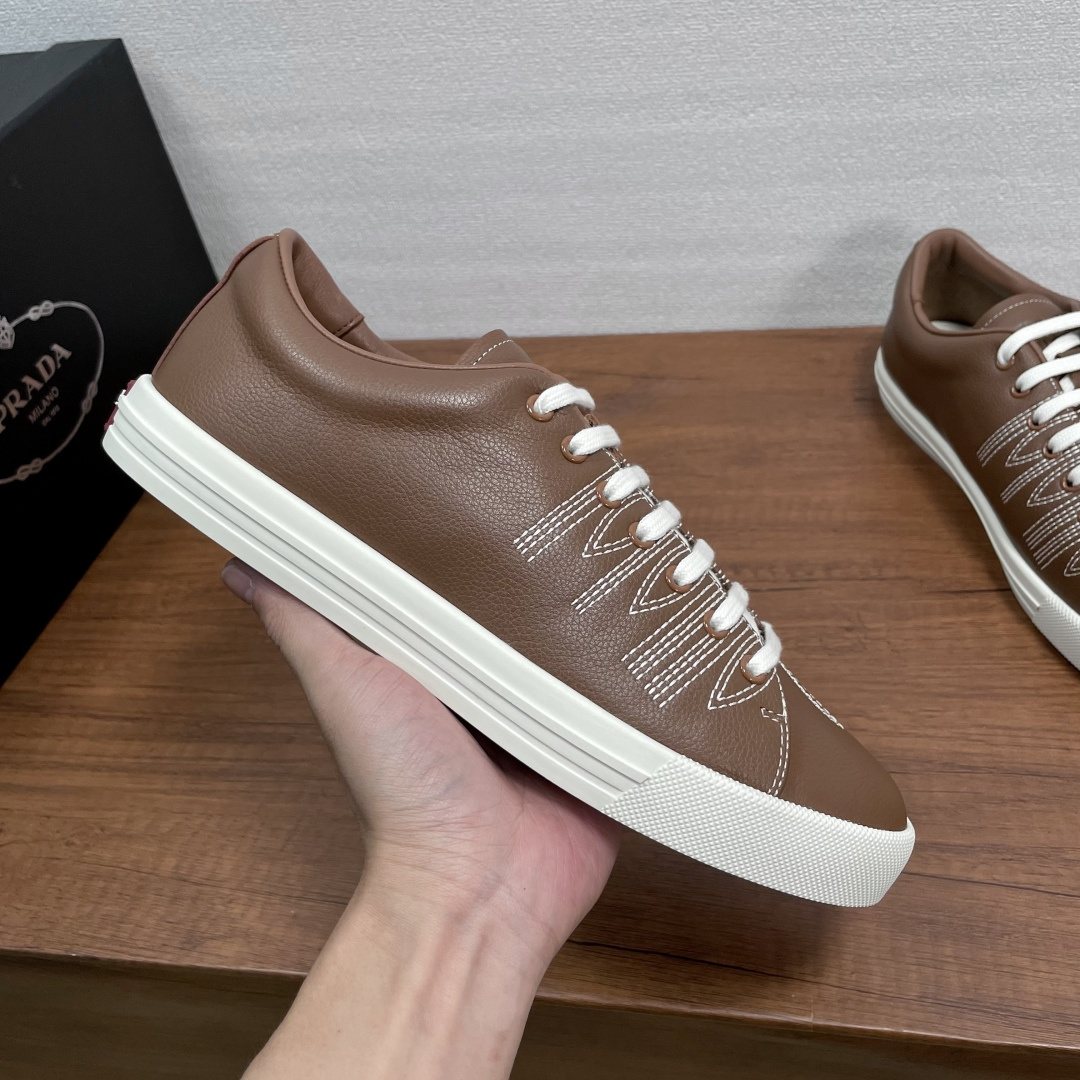 Prada Low-Top Lace-Up Sneakers — side