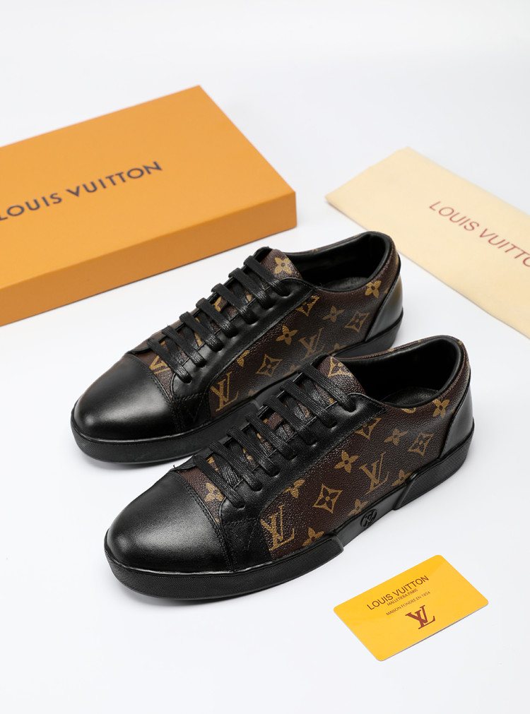 Louis Vuitton Black Monogram Panel Sneakers — hero