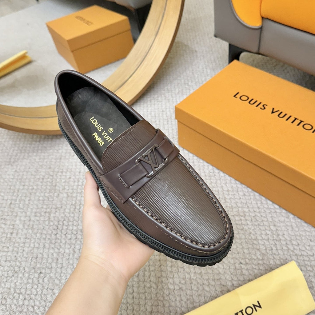 Louis Vuitton Textured Lug Sole Loafers — side